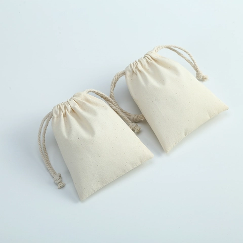 Cotton Linen Drawstring Pouch Jewelry Packaging Bags Eco-friendly Small Gift Storage Pouches