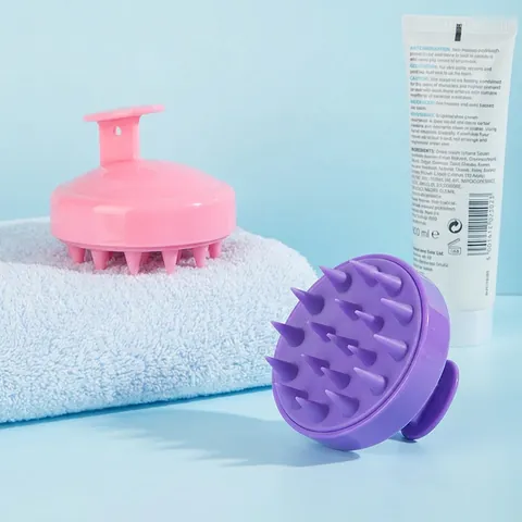 Scalp Massager Shampoo Brush Silicone Soft Bristles Ergonomic Handle Hair Washing Exfoliating Comb For Head Stress Relief
