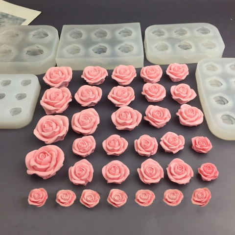 Stampo In Silicone Fiore Di Rosa Cavità Multiple Design Floreale Per Cottura DIY Cioccolato Fondant Resina Sapone Artigianato
