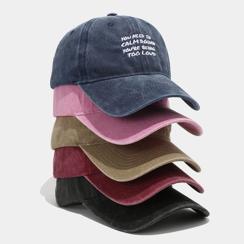Baseball Cap Washed Cotton Retro Distressed Embroidery Slogan Dad Hat Sun Protection Breathable Outdoor For Men Women