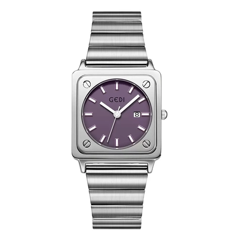 Reloj de Cuarzo Cuadrado para Mujer Con Correa de Acero Inoxidable Caja de Aleación Fecha 30M Impermeable Elegante Reloj de Pulsera