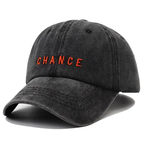 Vintage Washed Cotton Baseball Cap Distressed Letter Embroidered Adjustable Outdoor Sun Protection Casual Unisex Hat