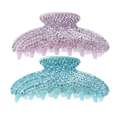 Large Hair Claw Clip Full Acrylic Rhinestone Elegant Shark Styling Hair Accessories For Women Fashion Headwear