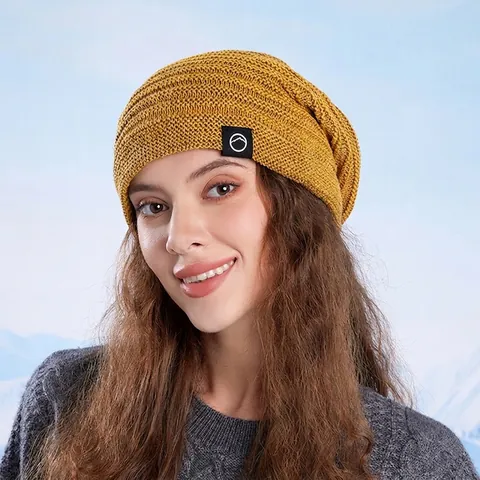 Winter Slouchy Beanie Hat Knitted Wool Fleece Lined Ear Protection Warm Windproof Thick Outdoor Daily Casual Women Men