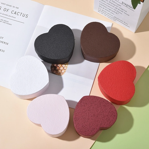 Portagioie A Forma Di Cuore Confezione Regalo In Cartone Con Fodera In Velluto Organizzatore Per Collana Orecchini Anello