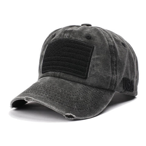 Casquette Baseball Coton Délavé Broderie Drapeau USA Réglable Chapeau Soleil Extérieur Pour Hommes Femmes Style Rétro