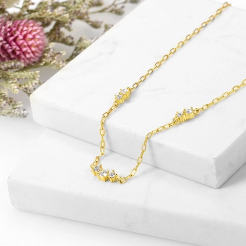 Collier Pendentif en Zirconia Cuivre Plaqué Or 18K Minimaliste Pour Femmes Bijoux Élégants Géométriques Ronds À La Mode