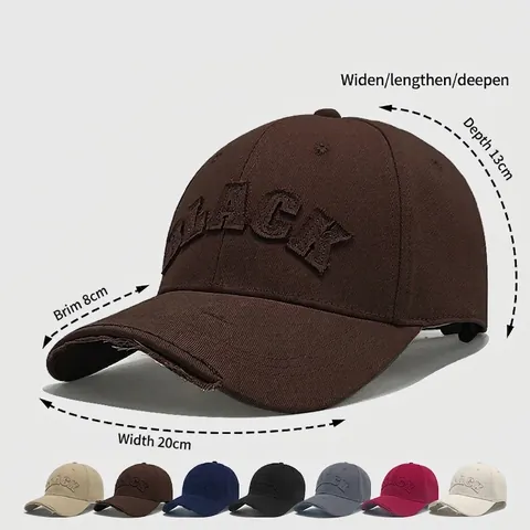Baseball Cap Cotton Washed Distressed Worn Out Letter Embroidery BLACK Adjustable Sun Hat Men Women Vintage Streetwear