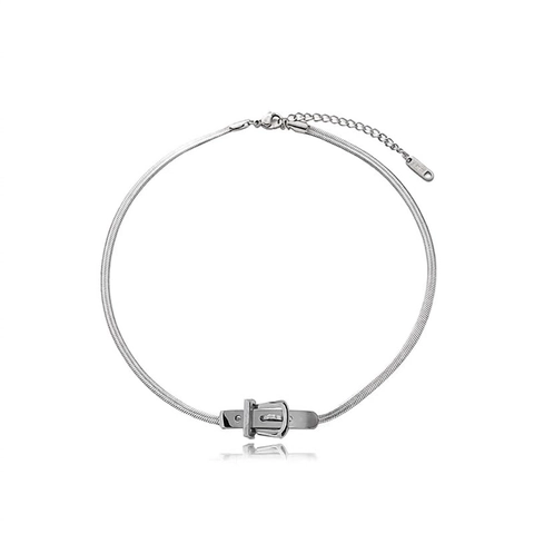 Gordelgesp Choker Ketting 316L Roestvrij Staal 18K Verguld Slangenketting Minimalistische Verstelbare Moderne Sieraden