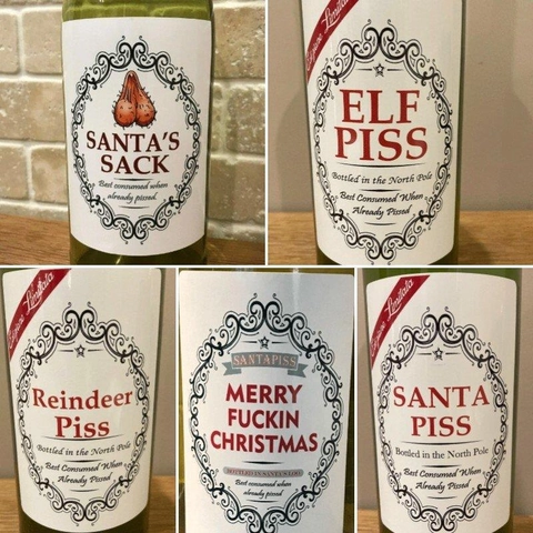 Divertenti Etichette Per Bottiglie Di Vino Di Natale Adesivi Per Feste Di Novità Carta Decorativa Regalo Di Umorismo