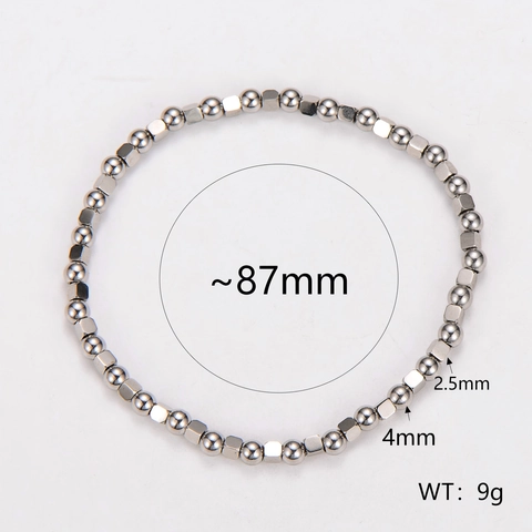 Bracciale A Sfere In Acciaio Inossidabile 304 Minimalista Maglie Geometriche Tonde E Quadrate Gioielli Hip Hop Trendy