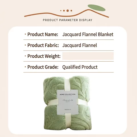 Soft Flannel Jacquard Throw Blanket For Sofa Office Embossed Plush Warm Bed Cover Multi-Functional All Seasons