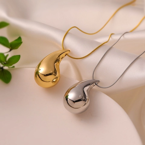 Collier Pendentif Goutte Minimaliste Cuivre Plaqué Or Argent Chaîne De Clavicule Chic Pour Femmes Cadeau Bijoux De Mode