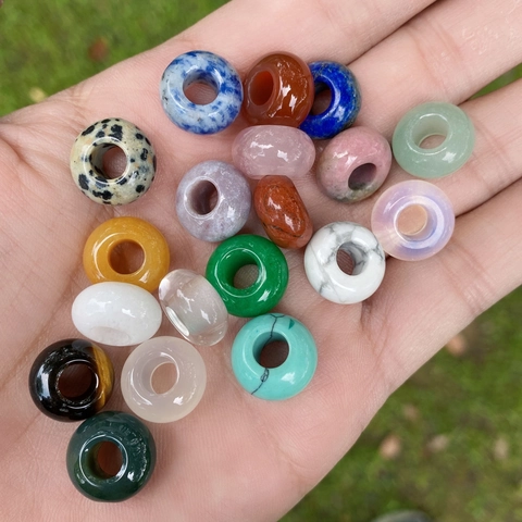 Perle In Pietra Naturale Con Foro Grande Rondelle Cristallo Pietra Distanziatore Per Creazione Di Gioielli Fai Da Te Bracciale Collana