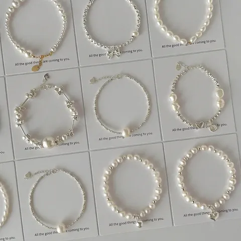 Silver-Plated Copper Artificial Pearl Bracelet Elegant Rhinestone Heart Lucky Charm Hand Chain For Women Minimalist Jewelry Gift