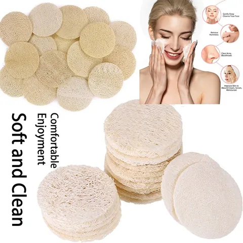 Natürliche Luffa Gesichtspads Rundes Peeling Luffaschwamm Für Make-up Entfernung Und Tiefe Gesichtsreinigung Scrubber