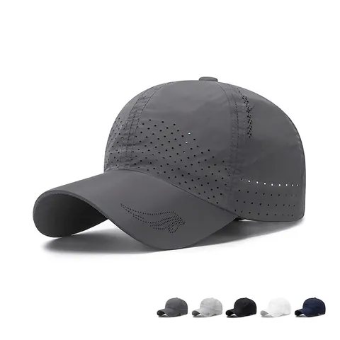 Sneldrogende Honkbalpet Polyester Geperforeerd Ademend Lichtgewicht Outdoor Sport Zonnehoed Verstelbaar Voor Heren Dames