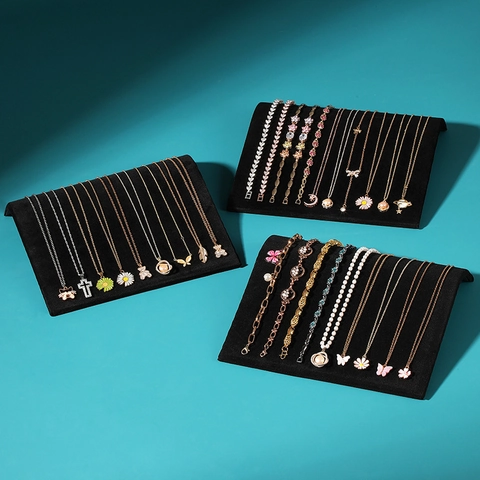 S-Förmiges Halsketten-Display-Board Schwarzer Samt Schmuckständer Armband-Organizer Gebogen Professioneller Thekenständer