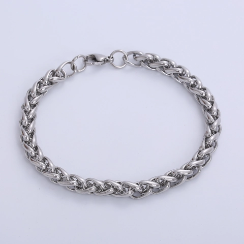 Bracciale Da Uomo In Acciaio Inossidabile Classico Catena A Chiglia Design Intrecciato Cesto Gioielli Minimalisti
