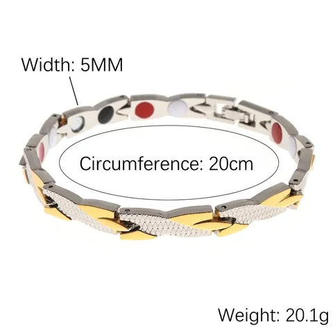 Bracciale Magnetico Uomo Motivo Drago Metallo Staccabile Energia Terapia Gioielli