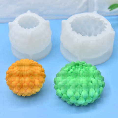 Silicone Mold Ball Flower Shape For DIY Handmade Soap Candle Fondant Cake Decorating Textured Succulent Design