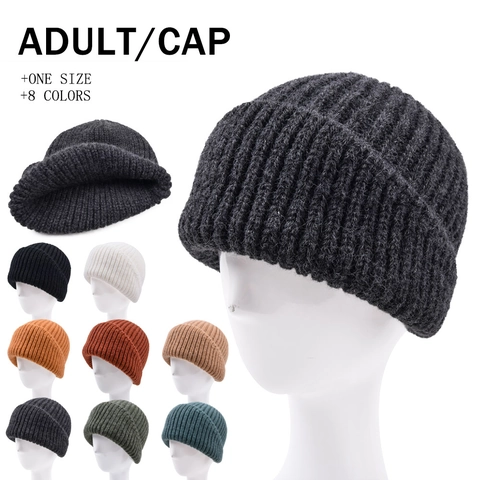 Unregelmäßiger Schnitt Strickmütze Für Herren Damen Winter Warm Gerippte Skull Cap Outdoor Radfahren Slouch Beanie