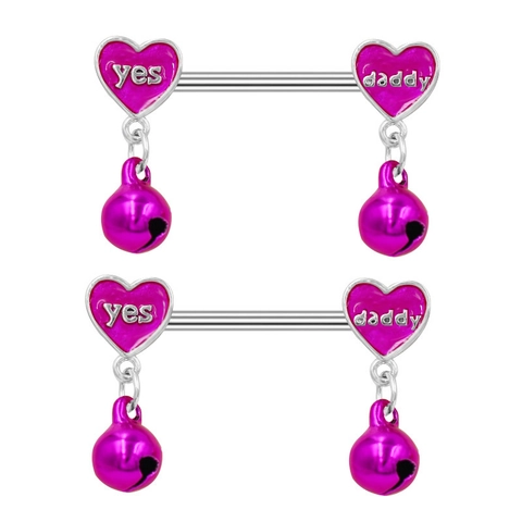 Zinc Alloy Heart Nipple Rings With Pink Rhinestone Bell Flower Nipple Piercing Jewelry Nipple Studs For Women Party