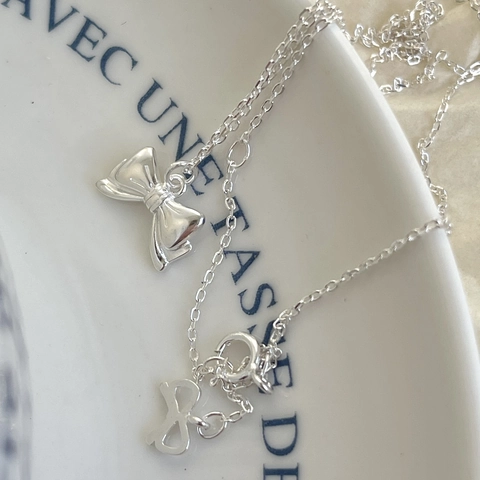 925 Sterling Silber Schleife Halskette Elegante Schleifenanhänger Minimalistischer Süßer Schmuck Im Koreanischen Stil