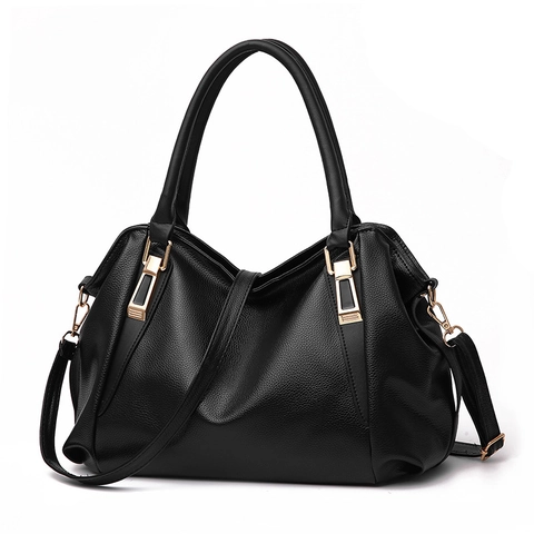 Women Handbag Litchi Grain PU Leather Large Capacity Crossbody Shoulder Bag Gold Hardware Elegant Daily Casual