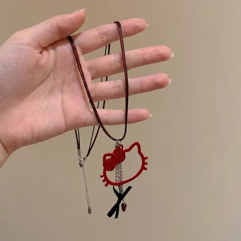 Collana Clavicola Lega Ciondolo Fiocco Corda Di Cera Cuore Chiave Cavo Dolce Cool Gioielli Di Moda Per Donna