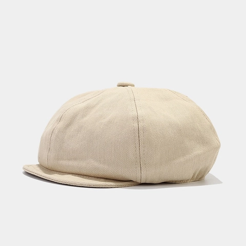 Gorra De Repartidor Algodón Sarga Vintage Pintor Sombrero Octogonal Color Sólido Para Mujeres Retro Casual Elegante