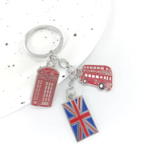 Llavero Recuerdo Londres Aleación Zinc Esmalte Bandera Union Jack Autobús Dos Pisos Cabina Telefónica Abrebotellas