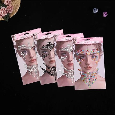 Face Gems Body Jewels Rhinestone Stickers Self Adhesive Crystal Eye Jewels For Music Festival Party Masquerade Acrylic Decoration