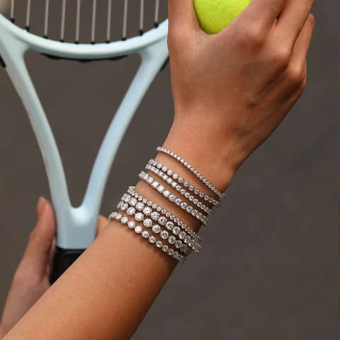 Luxury S925 Sterling Silver Moissanite Tennis Bracelet D Color VVS1 Bubble Bracelet For Women Fine Jewelry With GRA Certificate