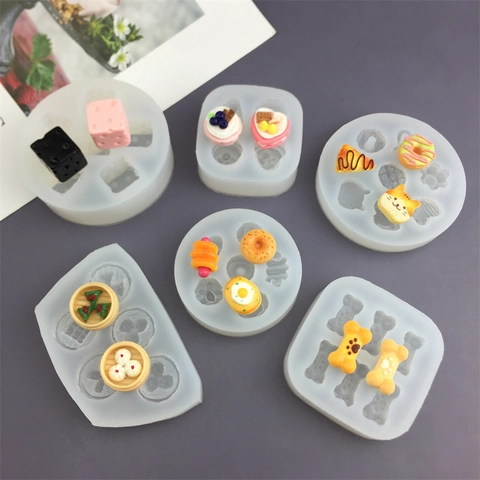 Moldes De Silicona Para Miniaturas De Comida DIY Hecho A Mano Multi Cavidades Para Hornear Decoración Pasteles Chocolate Resina
