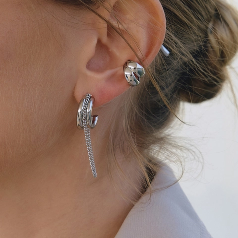 Pendientes De Clip De Acero Inoxidable Chapado En Oro De 18 Quilates Impermeable Hipoalergénico Color Contraste Hueco