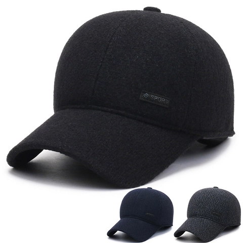 Herren Winter Baseballkappe Aus Wolle Mit Ohrenschutz Faltbare Ohrenklappen Warme Winddichte Outdoor Mütze