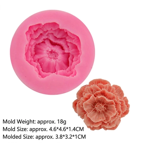 3D Flower Silicone Mold Peony Rose Daisy Relief For Cake Fondant Chocolate DIY Resin Craft Soap Candle Making
