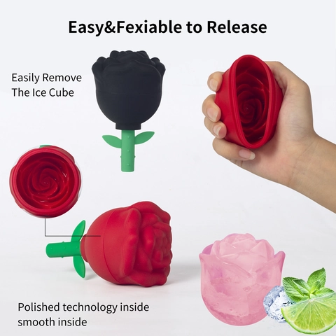 Stampo Per Cubetti Di Ghiaccio Rosa Silicone 3D Foro Singolo Rilascio Facile Per Whiskey Cocktail Strumento Facciale