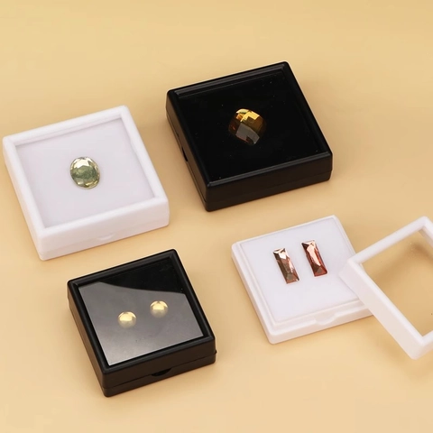 Clear Acrylic Jewelry Box For Loose Stone Gemstone Storage Display Case Square Plastic Portable Organizer Box