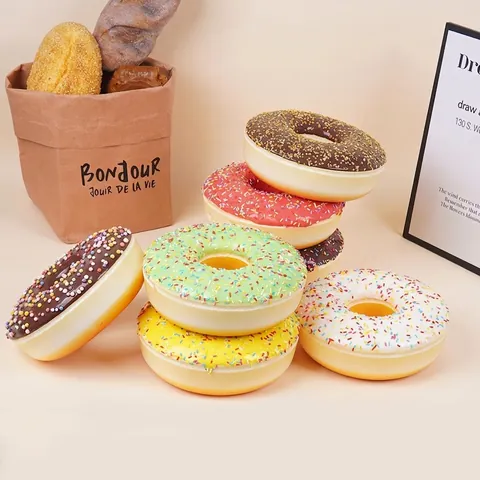 Large Artificial Donut Toy PU Slow Rebound Squishy Fake Food Decor Photography Props Stress Relief Novelty