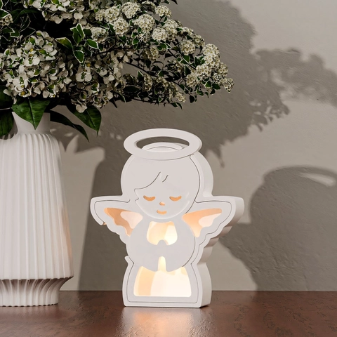 Angel Silicone Mold DIY Epoxy Resin Plaster Projection Light Hollow Out Christmas Ornament Desktop Decor Praying Angel