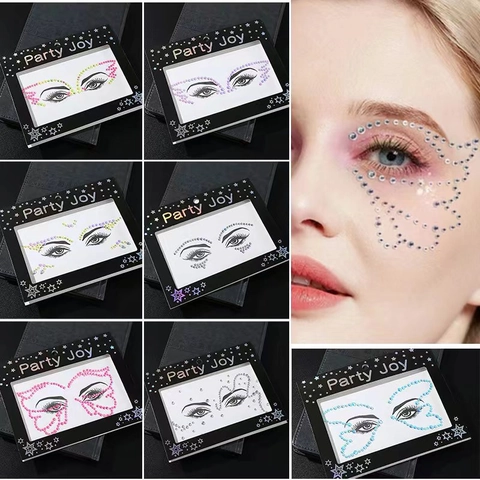 Pegatinas De Cara Con Diamantes De Imitación Autoadhesivas Gemas Para Ojos Mariposa Joyas Corporales Para Maquillaje