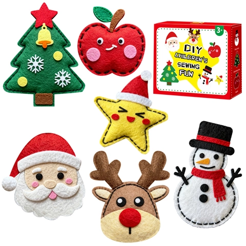 DIY Kids Sewing Craft Toys Nonwoven Felt Ocean Animal Christmas Handbag Educational Material Kindergarten Girls Gift
