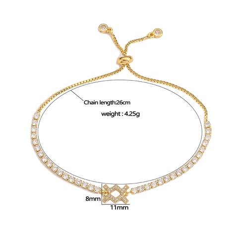Copper Twelve Zodiac Signs Adjustable Slider Bolo Bracelet For Women Inlaid Zirconia Fashion Daily Birthday Jewelry Gift
