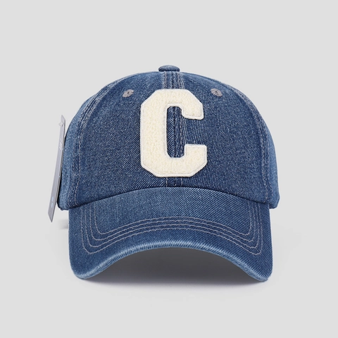 Casquette De Baseball En Denim Lavé Vintage Avec Écusson Lettre C Brodé Chapeau Soleil Ajustable Pour Hommes Femmes