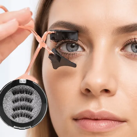 Magnetische Künstliche Wimpern Synthetikfaser Wiederverwendbar Kein Kleber Erforderlich Natürlicher Look Mit Applikator