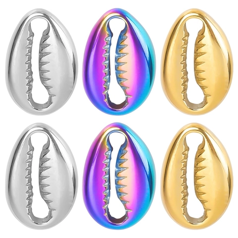 Colgante De Concha De Acero Inoxidable Para Creación De Joyas DIY Charm Minimalista Dorado Accesorio Para Mujeres