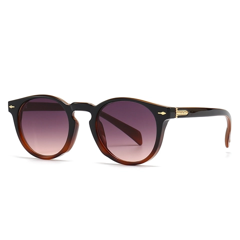 Gafas de Sol Redondas Vintage para Mujer Hombre Retro UV400 Moda Gafas Decoración de Flecha de Metal Montura Clásica de Plástico