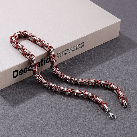 Edelstahl Byzantiner Kette Halskette Für Männer Hip Hop Bold Link Galvanisierte Schmuck Unisex